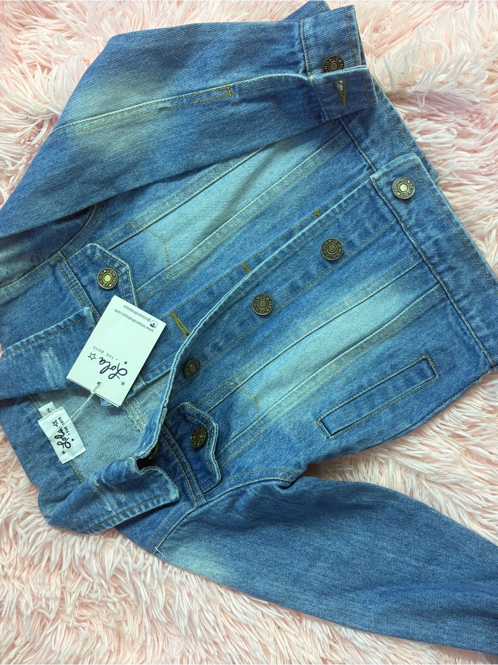 Lola + The Boys Light Blue Denim Jacket for Kids personally customized